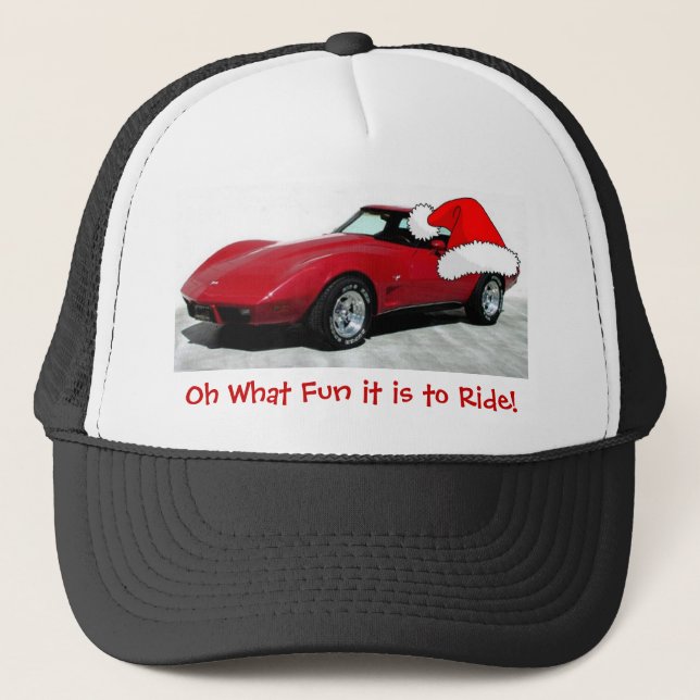 Casquette Corvette rouge de Noël 1979 (Devant)