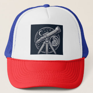 Casquette Cosmic Stargazer Télescope Vintage Art