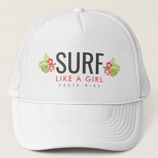 Casquette Costa Rica Surf comme une fille Hibiscus Fleur (Devant)