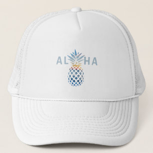 Casquette Coucher de soleil d'ananas et vagues de l'océan bl