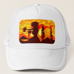 Casquette Coucher de soleil hawaïen Hula Palms