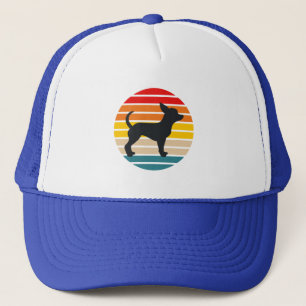 Casquette Coucher de soleil rétro de Chihuahua Dog