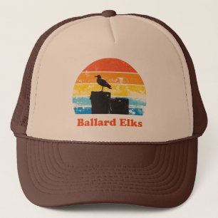 Casquette Coucher de soleil rétro et mouette
