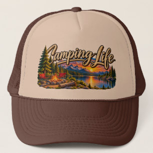 Casquette Coucher de soleil sur le lac de montagne, vie de p