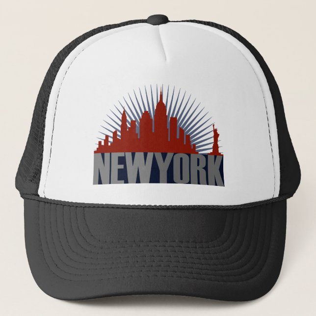 Casquette Coucher de soleil sur New York (Devant)