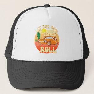 Casquette Coucher de soleil vintage de style rétro et voitur