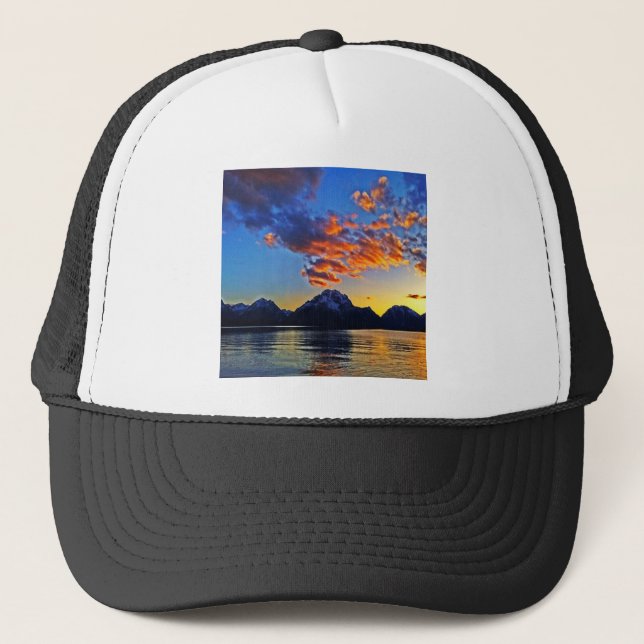 Casquette Coucher du soleil au-dessus du Tetons (Devant)