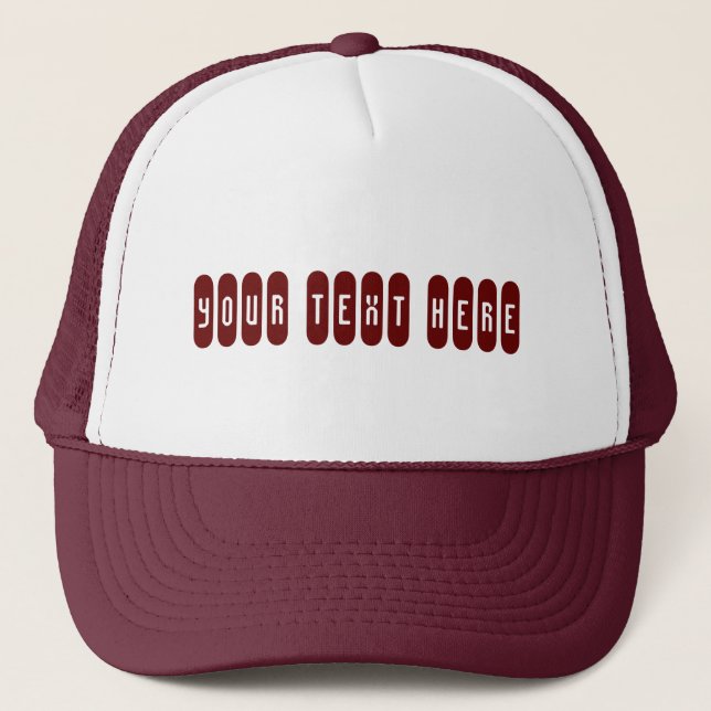 Casquette Couleur blanche et marron Votre texte personnalisé (Devant)