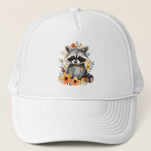 Casquette Couleur d'été des fleurs Raccoon (Devant)