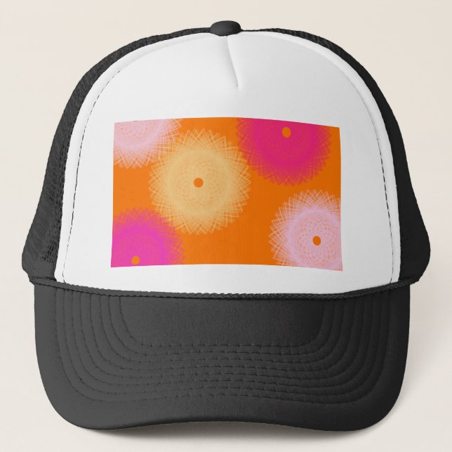 Casquette couleur orange et rose pop (Devant)
