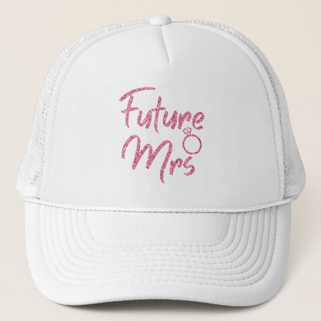 Casquette Couleur rose Futur Mme Trucker Chapeau (Devant)