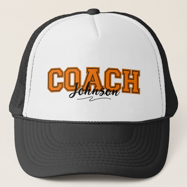 Casquette Couleurs de l'école Coach-Orange personnalisé et n (Devant)