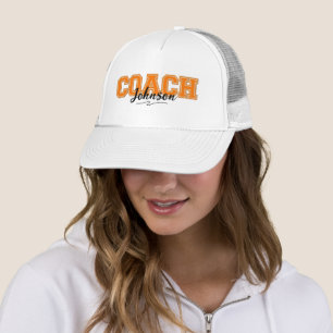 Casquette Couleurs de l'école entraîneur personnalisé-orange