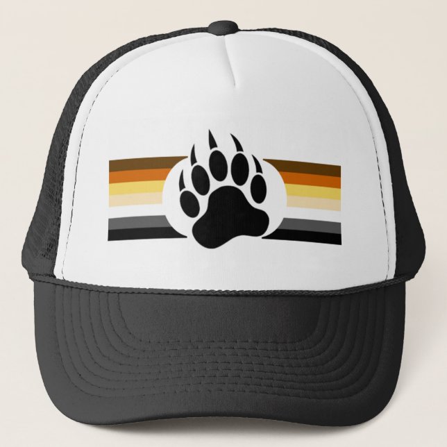 Casquette couleurs rayures Bear Pride et patte d'ours (Devant)