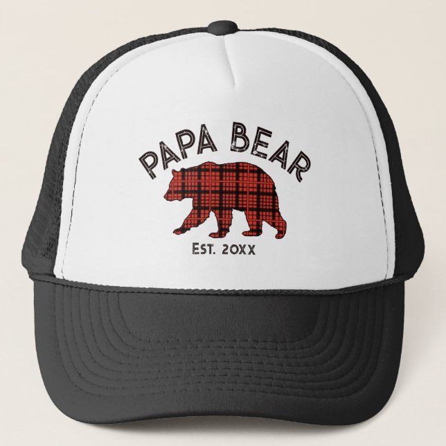 Casquette Country Plaid Papa Bear Father Year Established (Devant)