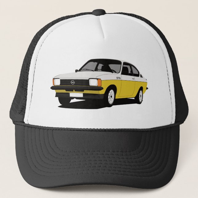 Casquette Coupé d'Opel Kadett GT/E blanc-jaune (Devant)