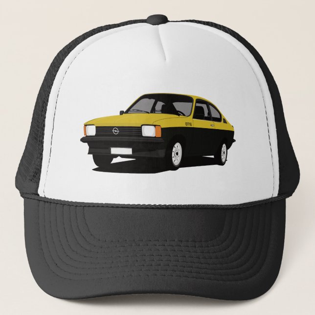 Casquette Coupé d'Opel Kadett GT/E jaune-noir (Devant)