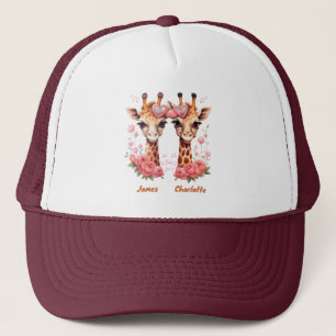 Casquette Couple Giraffe personnalisé pour la Saint-Valentin