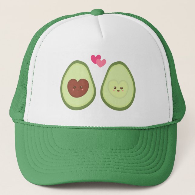 Casquette Couples mignons d'avocat dans l'amour, mon autre (Devant)