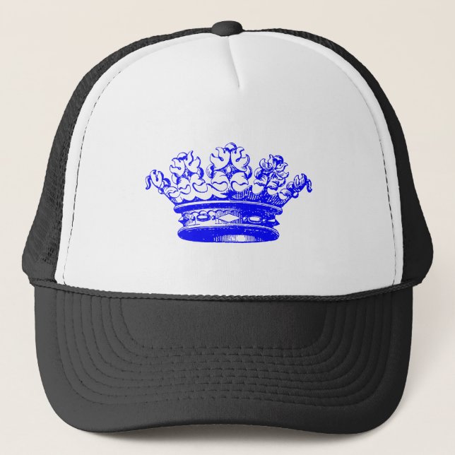 Casquette Couronne vintage - Bleu (Devant)