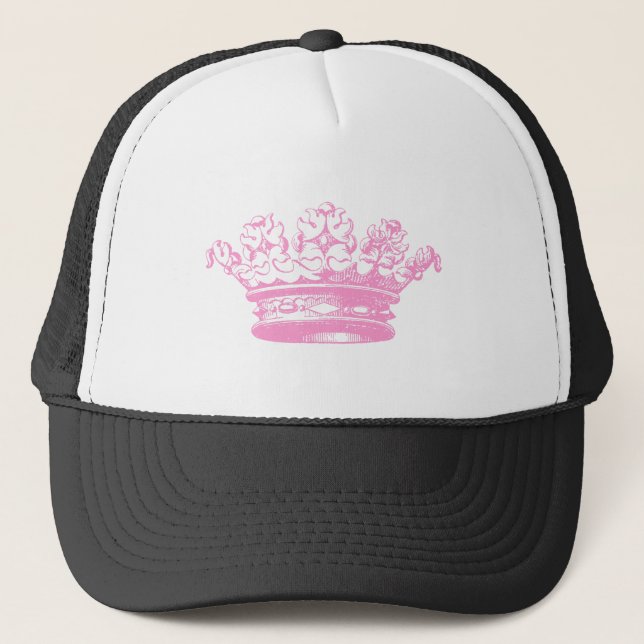 Casquette Couronne vintage - Rose (Devant)