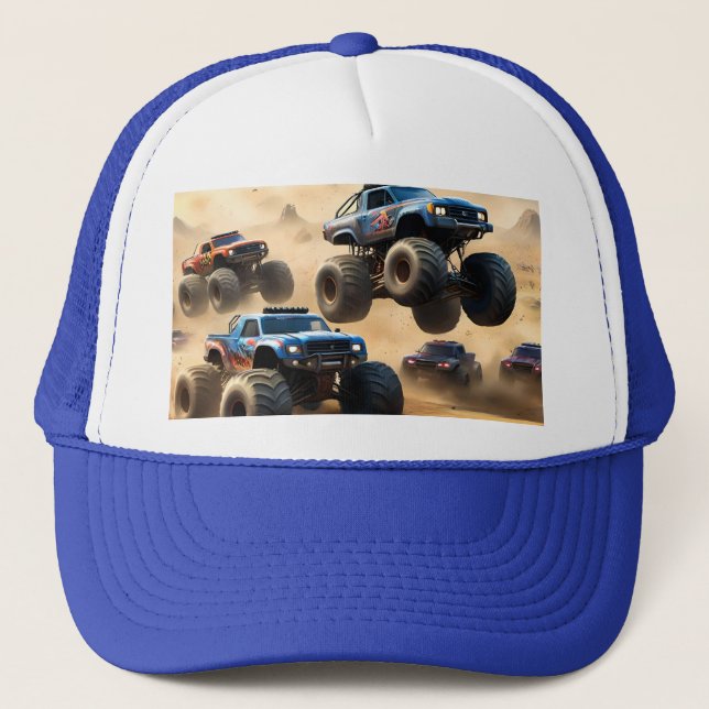 Casquette Courses de Monster Trucks dans le désert, (Devant)