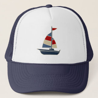 Casquette Coutume bleue, rouge, crème nautique de voilier
