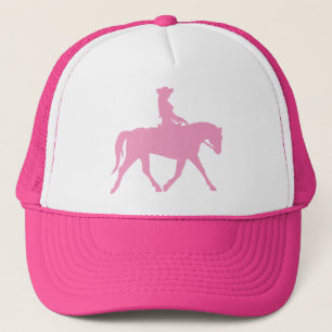 Casquette Cow-girl montant son cheval (rose)