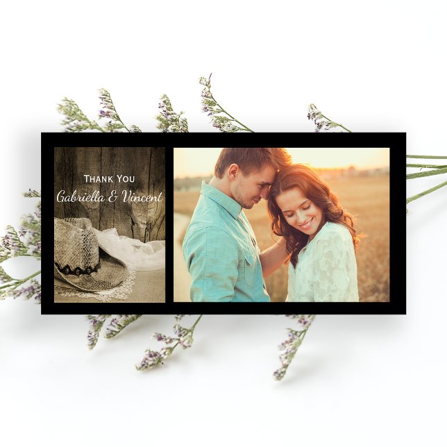 Casquette Cowboy et Barn Wood Merci Mariage occide (Créateur téléchargé)