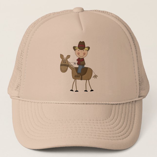 Casquette Cowboy sur des T-shirts et des cadeaux de cheval (Devant)