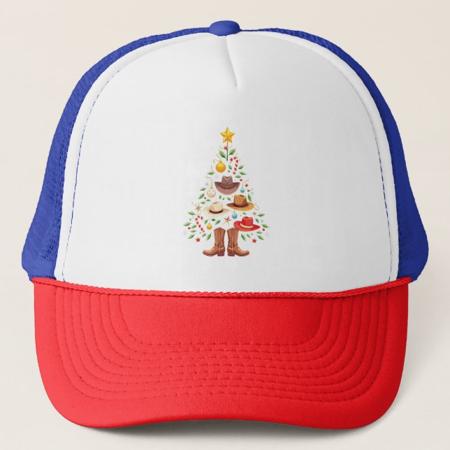 Casquette Cowboy Western Christmas Tree Père Noël (Devant)