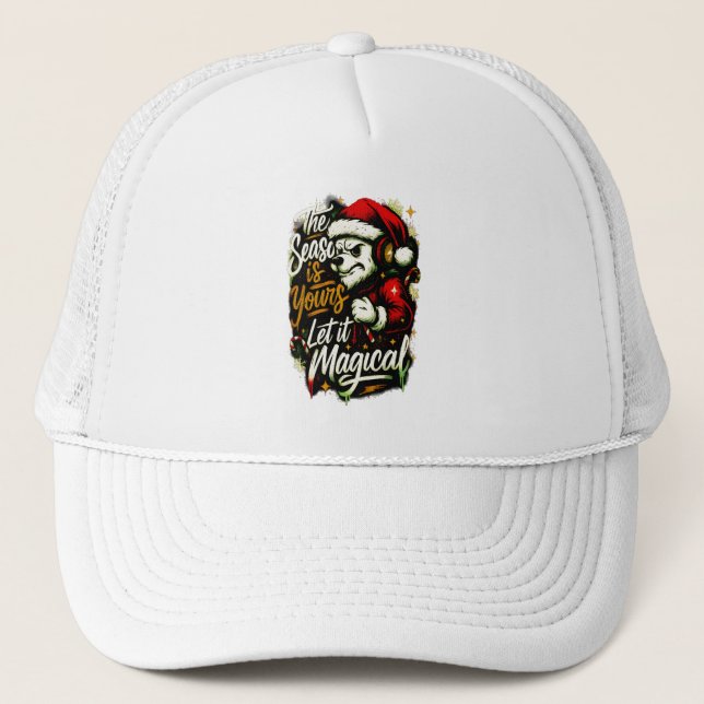 Casquette Cozy Christmas Bear DJ Knit Beanie Hat (Devant)