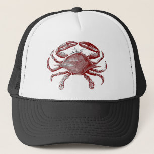 Casquette Crabby Rouge crayon rouge Crabe de l'océan Art