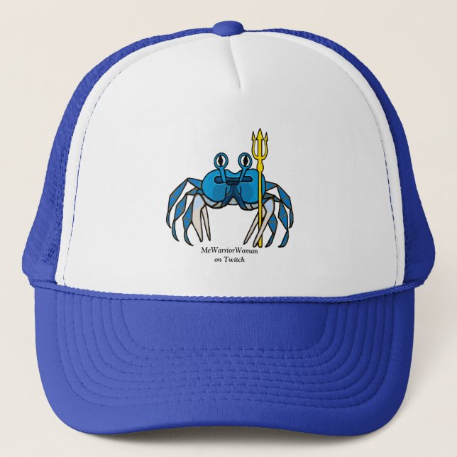 Casquette Crabe guerrier bleu, MeWarriorWoman sur Twitch (Devant)