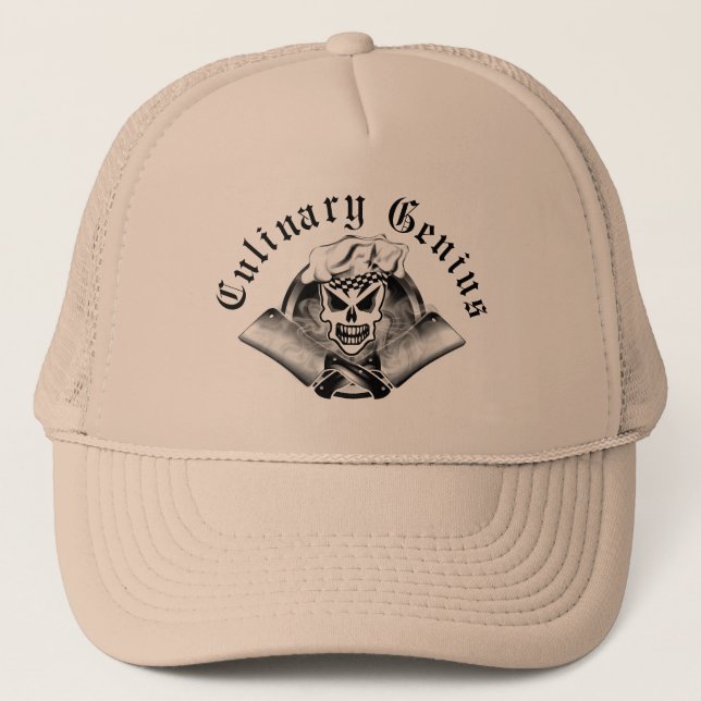 Casquette Crâne 2 de chef et fendoirs croisés 2 (Devant)
