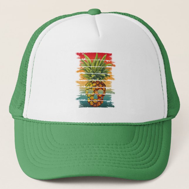 Casquette Crâne Ananas Vintage  (Devant)