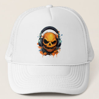 Casquette Crâne Citrouille d'Halloween