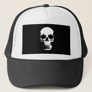 Casquette Crâne d'art pop noir et blanc
