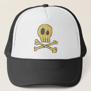 Casquette Crâne de guingan et os - jaune
