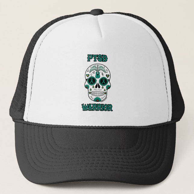 Casquette Crâne de sucre de GUERRIER de PTSD (Devant)