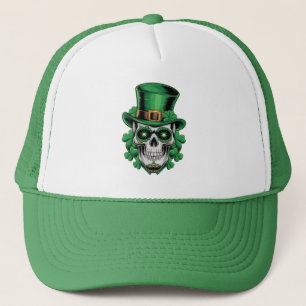Casquette Crâne de sucre Saint Patrick Jour chanceux trèfle