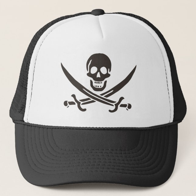 Casquette Crâne d'obsidienne Épées Drapeau pirate de Calico  (Devant)