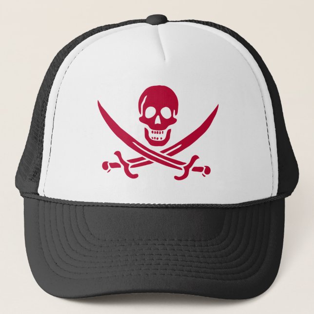 Casquette Crâne et épées de Crimson Drapeau pirate de Calico (Devant)
