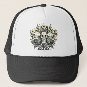 Casquette Crâne et guitares de hard rock