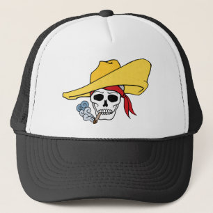 Casquette Crâne fumant Halloween avec bandana de dessin anim