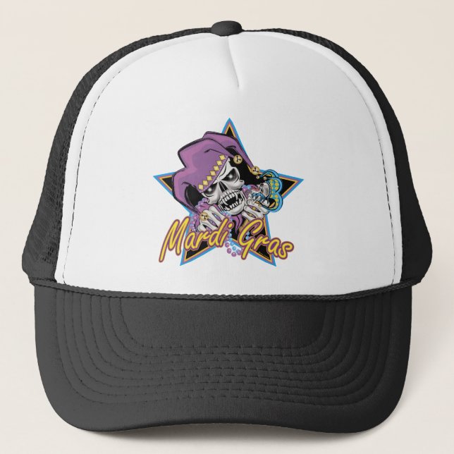 Casquette Crâne Mardi Gras Jester (Devant)