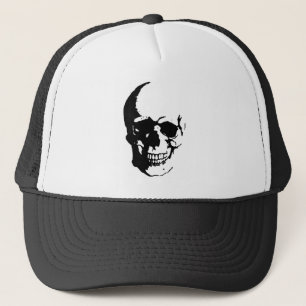 Casquette Crâne - Noir & Blanc Métal Imaginaire Art