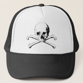Casquette Crâne noir et blanc et os