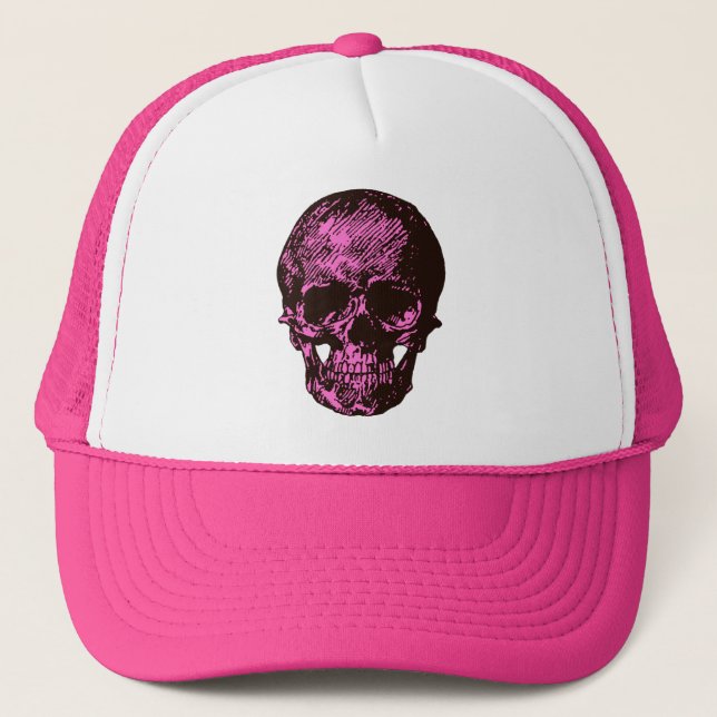 Casquette Crâne rose (Devant)