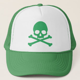 Casquette Crâne simple vert et os croisés Classic Rond St